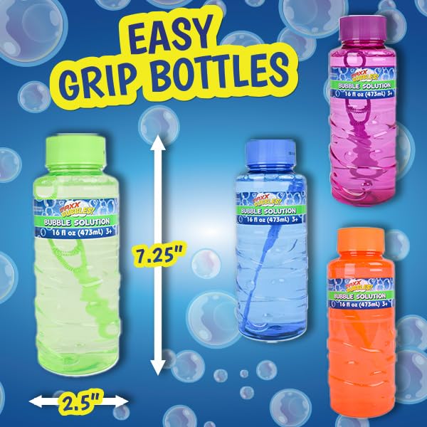 12 Pack Of 16Oz Bubble Solution Bottles, Bubble Refill For Tiki Torch And Bubble Machines, Non Toxic Bubble Solution 192 Oz