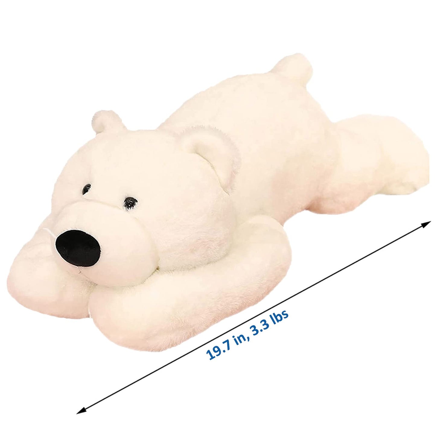Hronsa Weighted Stuffed Animals, 19.7In 3.3Lbs Weighted Bear Stuffed Animal Toy Cute White Bear Plush Pillow For Adults Boys Girls