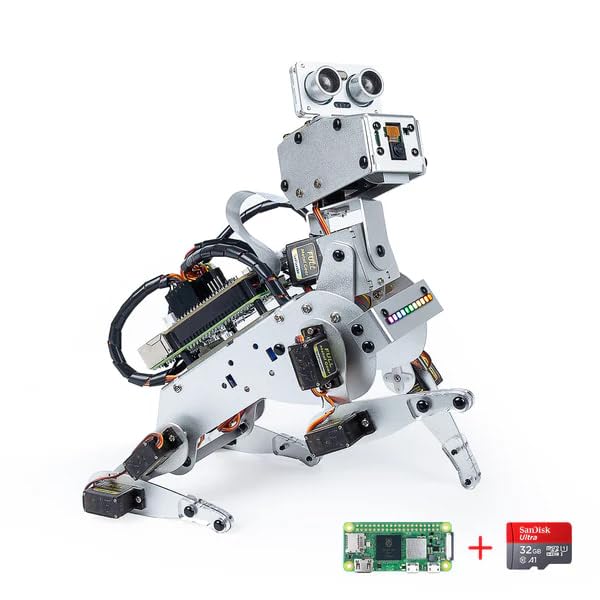 Sunfounder Ai Robot Kit With Raspberry Pi Zero 2 W+32G Tf Card, Chatgpt-4O Enabled With Voice Command & Video Recognition, App C