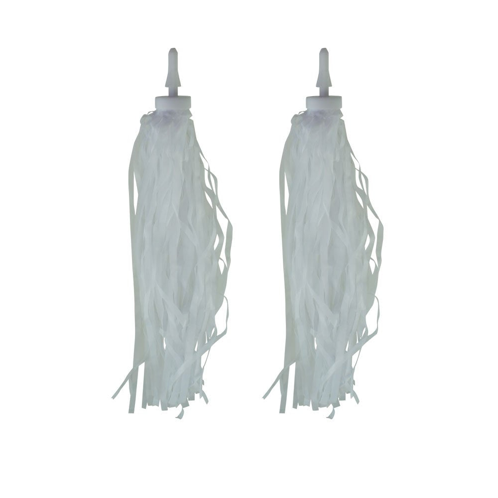 Fenix Cycles Bicycle Handlebar Streamers Tassels (White) -Like New