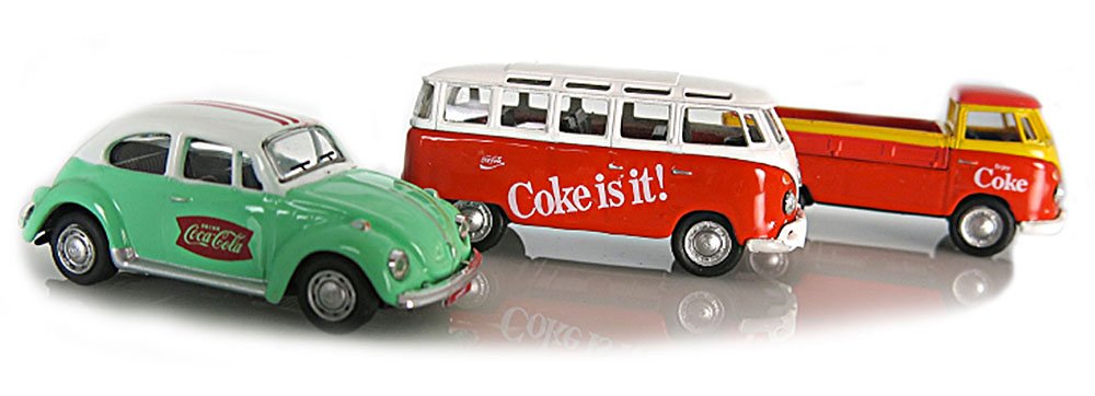 Motor City Classics 1:72 VW Gift Set Beetle T1 Pickup Samba Bus