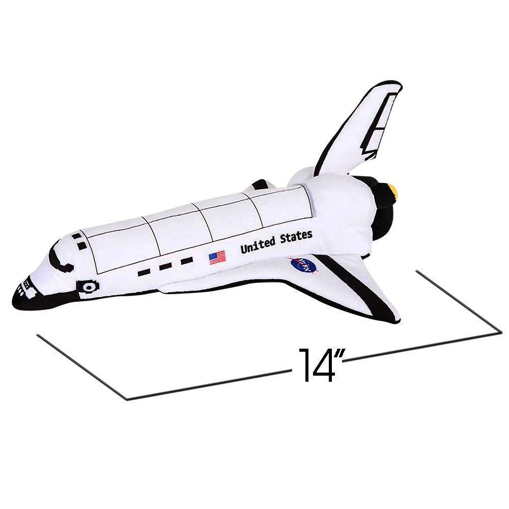 Artcreativity Stuffed Space Shuttle - 14' Soft Cuddly Astronaut Toy For Kids, Easter Basket Stuffer, Birthday Gift