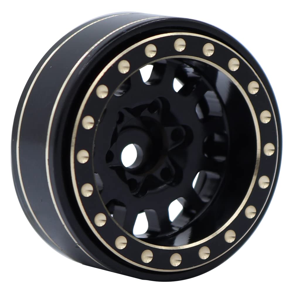 FACCNOY Brass Beadlock Wheel Hub Rims 1.0 Plus for 1/24 SCX24 FCX24 1/18 TRX4M RC Crawler Upgrade Parts (B)