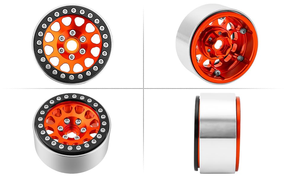 1.9 Beadlock Wheels Rim - 10Mm Aluminum Deep Dish Negative Offset Rc Crawler Wheel Hub For 1/10 Scale Rc Crawler Traxxas Trx4 Ax