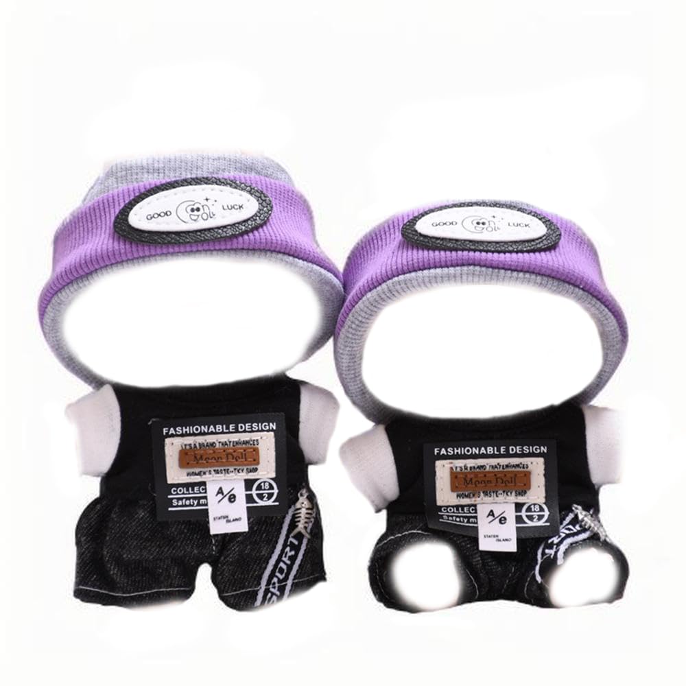 17cm Fashion Doll Clothing Set for Iabub(NO Included Doll) 3-Piece Outfit (Headband + Jacket + Pants) - Cute Accessories for 6.7-Inch Dolls