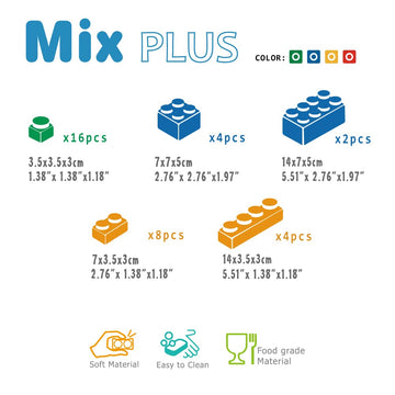 Uniplay Mix Soft Building Blocks For Infant Early Learning, Educational And Sensory Toy, Cognitive Development For Unisex Toddlers (34-Piece Set)