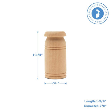 Wooden Milk Can, 1-5/8 inch, Pack of 10, Small Unfinished Cargo Drums, Perfect for Miniatures, Scale Models, Mini Train Making o
