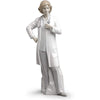LLADR Glossy Porcelain Female Doctor Figurine. Decorative Porcelain Woman Figure.