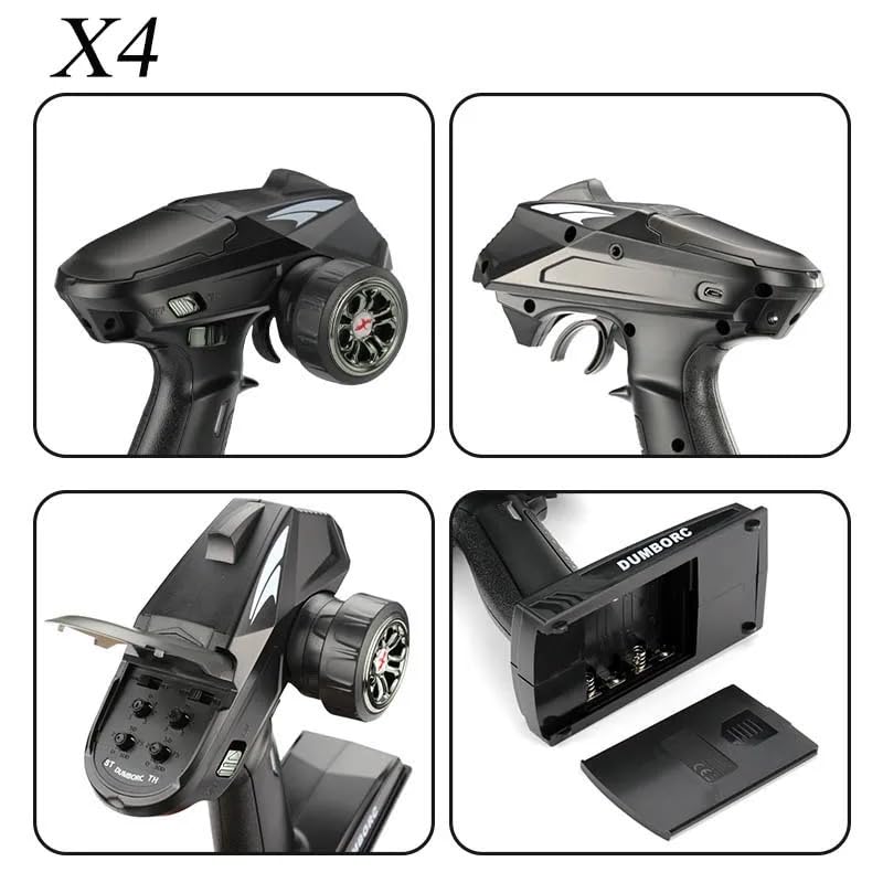 DUMBORC X4 RC Radio Transmitter and Receiver X6F, 4 Channel Rc Receiver and Transmitter Rc Car Remote and Receiver for RC Cars B
