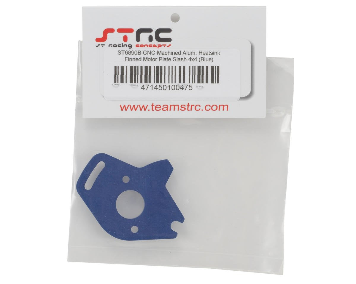 ST Racing Concepts ST6890B Aluminum Heatsink Finned Motor Plate for Slash 4 x 4, Blue