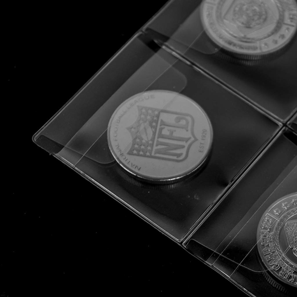 Coin Pocket Pages - Standard 9-Hole Coin Pocket Inserts Collecting Sleeves for Coins 10 Sheets CS03 Series (12 Pocket(63mm X 67m