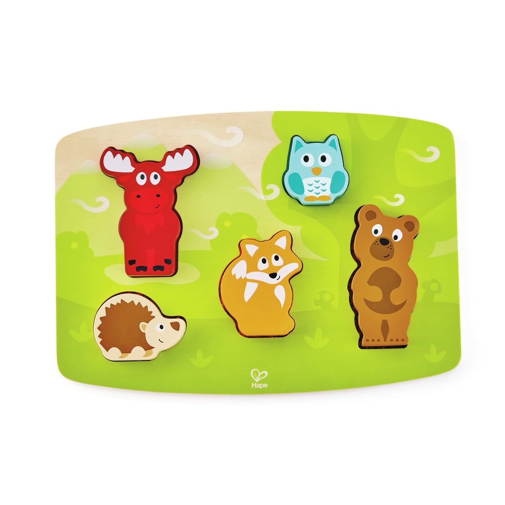 Hape Forest Animal Tactile Puzzle Game, Multicolor
