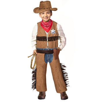 Cowboy Costume For Boys 7Pcs Set Kids Dress Up Birthday Party Halloween Cosplay 11-12 Years