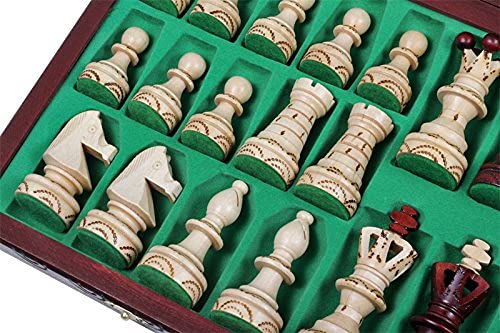 Handmade Chess Set European Ambassador With 21' Board And Hand Carved Chess Pieces
