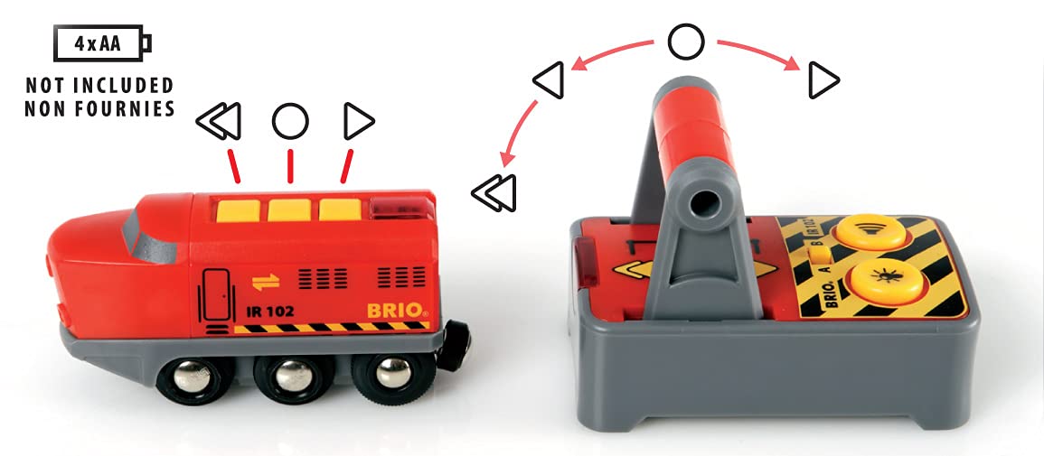 Brio World 33213 - Remote Control Train Set | Wooden Toy For Kids | Enhances Logical Thinking | Compatible Railway Toys | Ideal For Ages 3 And Up
