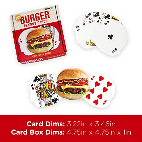 Gamago Hamburger Playing Cards - Hamburger Shaped Deck Of Cards To Play Your Favorite Card Games For Birthdays, Stocking Stuffer