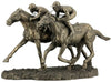 Us 12.63 Inch Two Jockeys Horse Racing Cold Cast Bronze Figurine