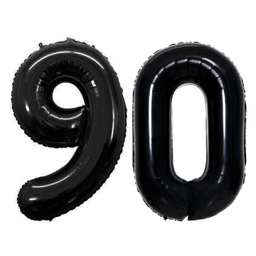 Goer Number 90 Balloons For 90Th Birthday Party Decorations,42 Inch Jumbo Foil Helium Balloons For 90Th Anniversary (Black)