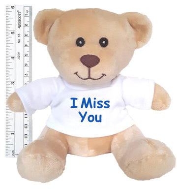 Hug-A-Booboo “I Miss You” Plush Teddy Bear - Super Cute 6” Small Plush Teddy Bear With Sweet Caring Message T-Shirt, Great For Gift, Gift Basket, Love, Military,Comfort A Friend