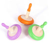 Shumee Handmade Wooden Set Of 3 Spin Tops(Purple, Orange, Green)| 100% Child Safe| Gyroscope Fidget Spinner | Sensory Toys |Birt