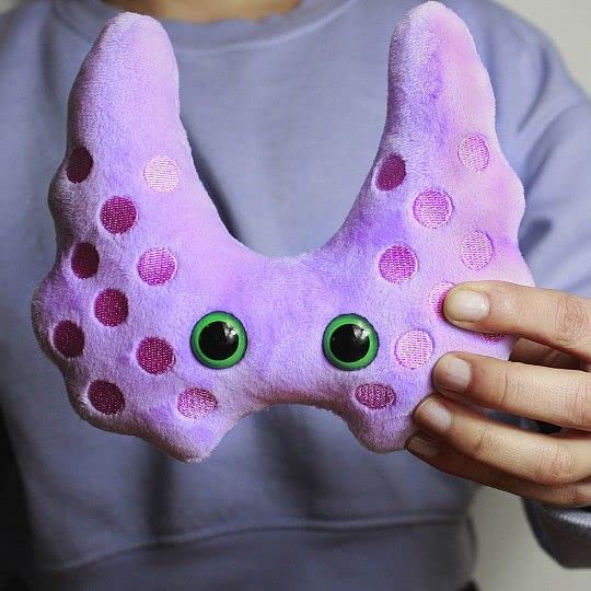 GIANTmicrobes Thyroid Plush Stuffed Animal - Light Blue, Hypothyroid Gift, Thyroid Surgery Recovery, Model 846869010695