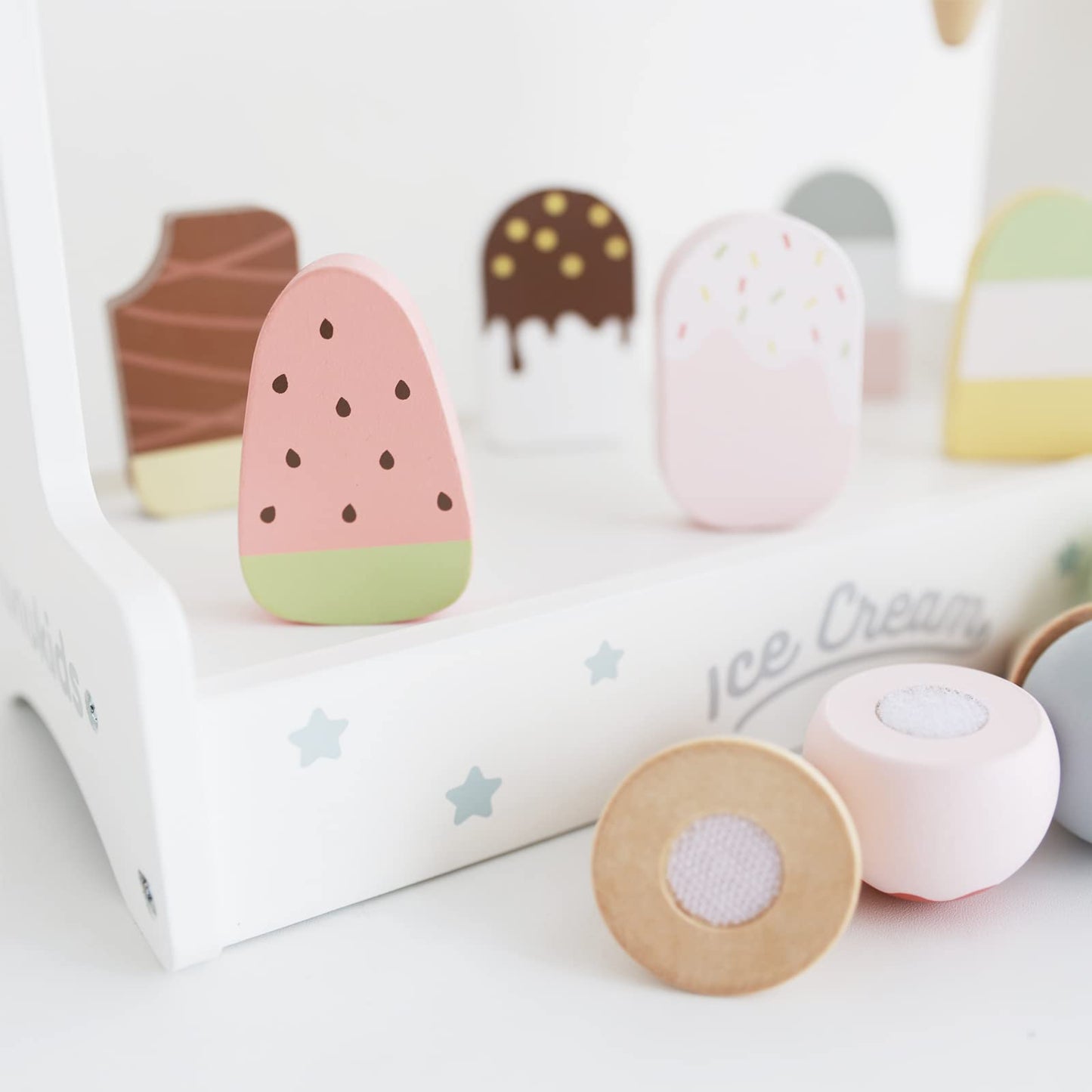 nunukids Wooden Ice Cream Set Wood Ice Cream Toy for Kids 10pc Ice Cream Toys for Toddlers