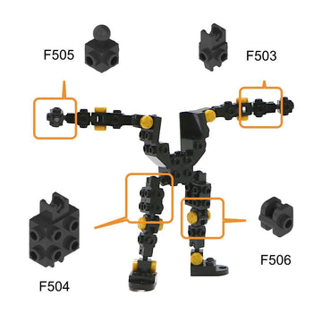 Mybuild Bricks Creative Building Blocks Pack F503 - Mecha Frame Toy Building Blocks Socket And Clip Pivot Joints 20 Pieces