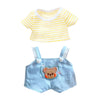 Niannyyhouse 20Cm Plushie Doll Clothes Bear Overalls Striped T-Shirt Kpop Doll Clothing (Yellow)