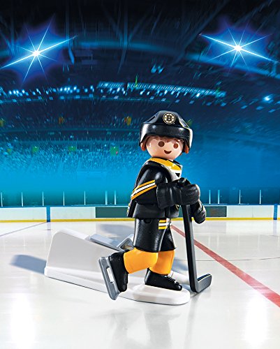 Playmobil NHL Boston Bruins Player Figure - Model 5073, Plastic Material, Collectible Hockey Toy