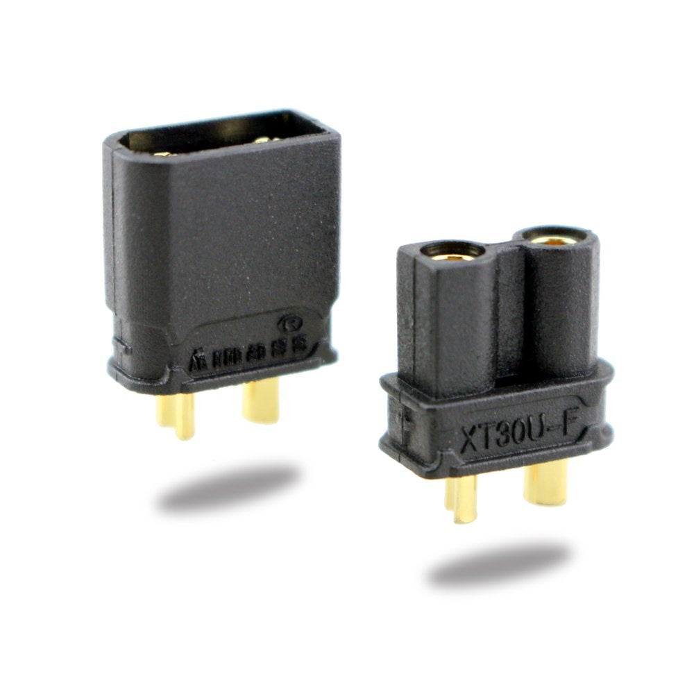 10 Pairs Amass XT30 Connector XT30U Connectors Plugs Male Female Battery Plugs Black with Heat Shrink for RC Lipo Battery