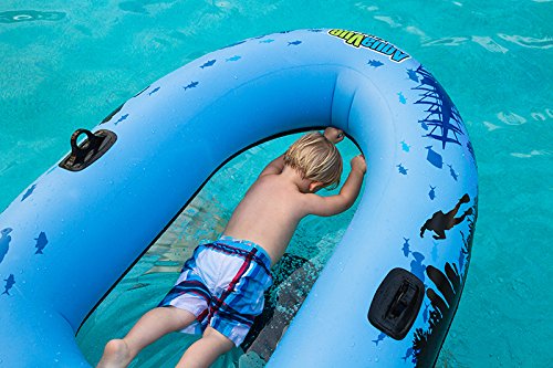 Sieco Design Aquavue Voyager, Clear Bottom Inflatable Raft, For Kids And Adults