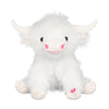 Tonpect Highland Cow Stuffed Animal With Mooing Sound, 9 Inch White Colored, Farm Cow Toy For Boys Girls Gift Decoration