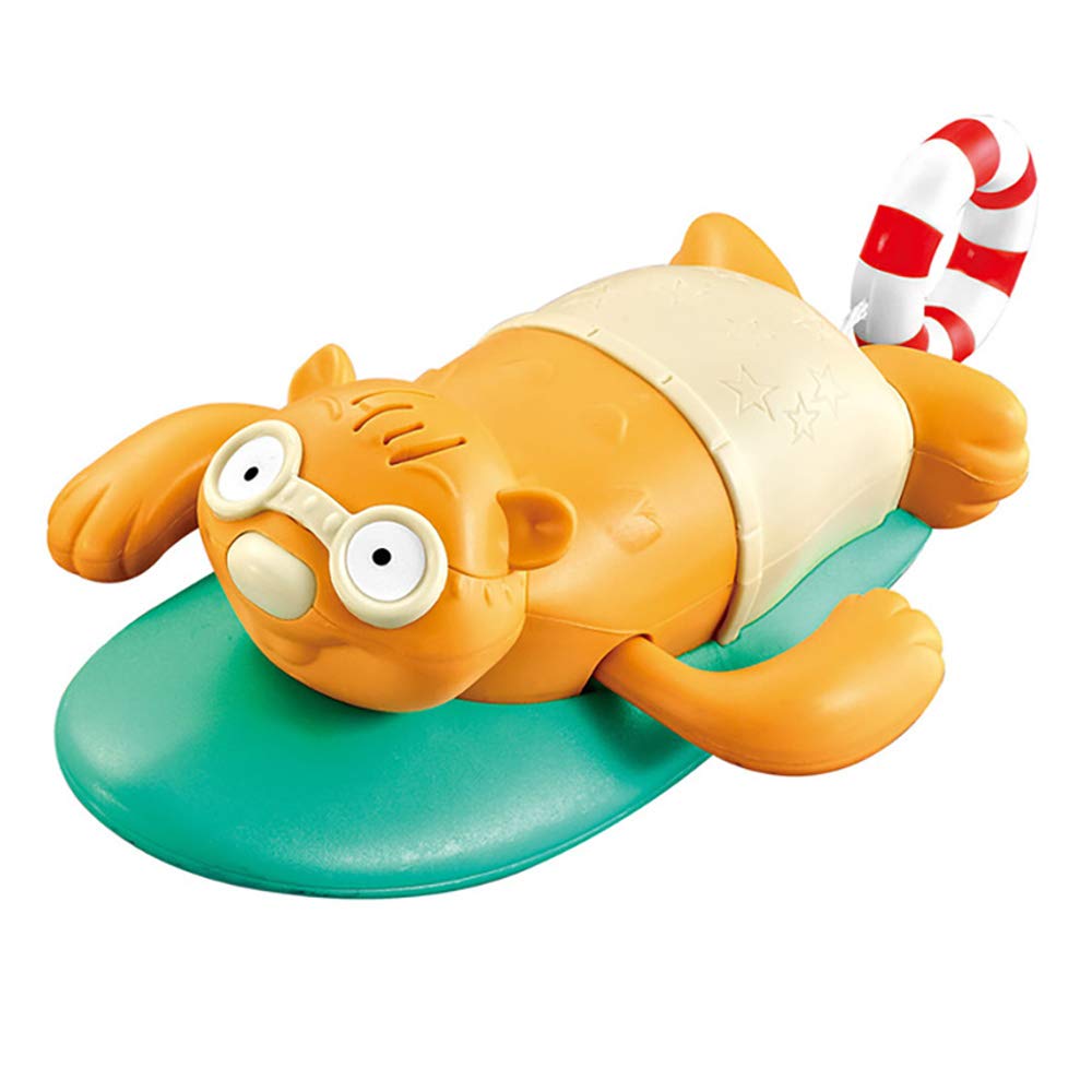 Nextake Pull String Baby Bath Toy Pull & Go Beaver Cute Surfing Beaver Swimming Beaver Windup Clockwork Bathtub Toy For Toddlers (Blue)