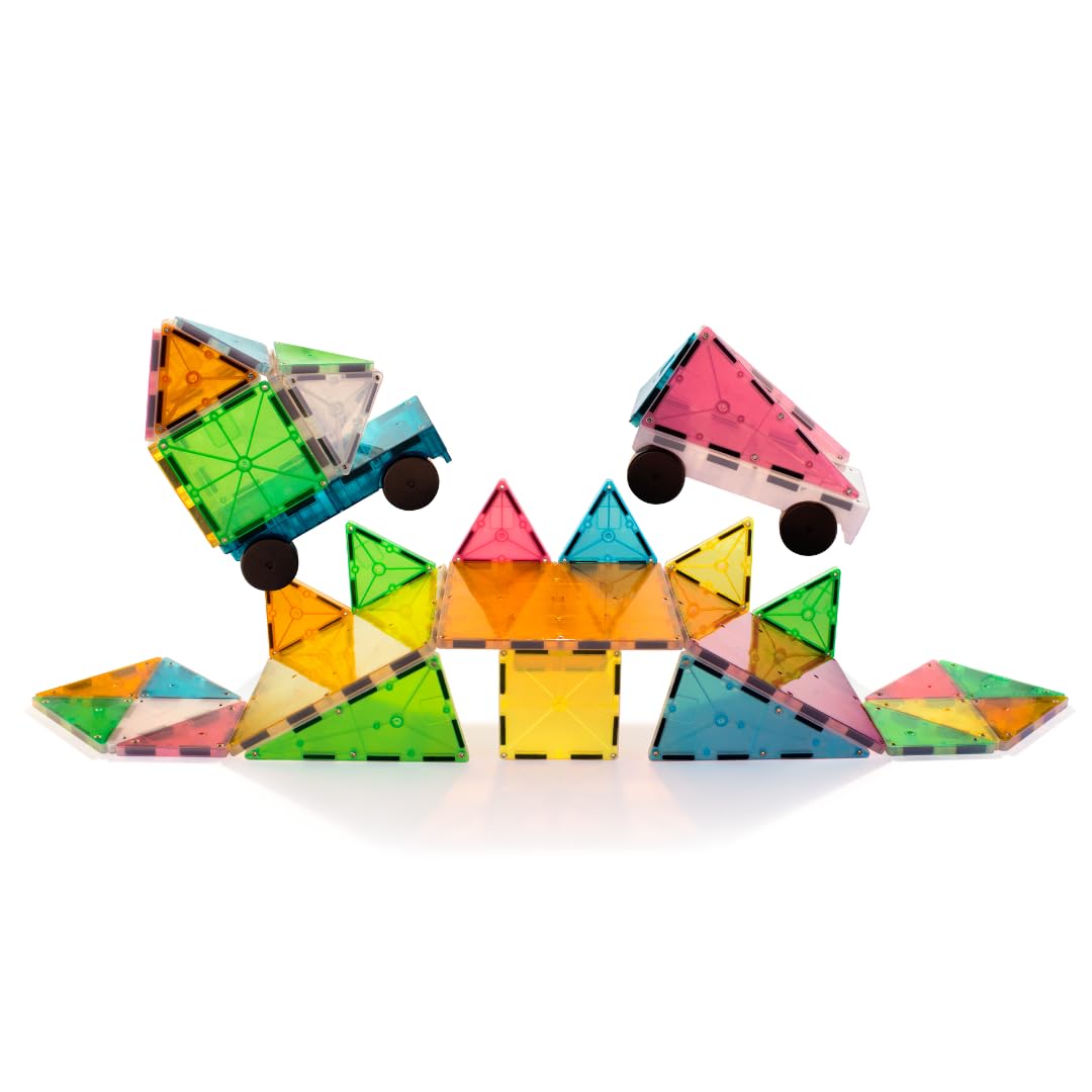Magna-Tiles Grand Prix 50-Piece Magnetic Construction Set, The Original Magnetic Building Brand