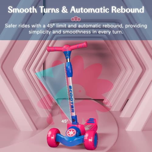 Staranddaisy Glider Scooter For Kids 6-12 Years / 3 Wheel Skating Scooter Boys & Girls With Pu Light Up Led Wheels, 5 Level Adju