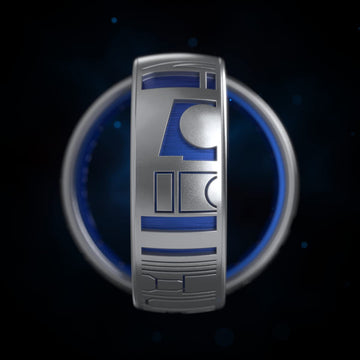 Enso Rings Etched Star Wars Characters - Classic Silicone Ring - R2D2 - Size 4