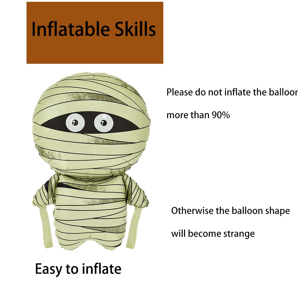 Hadckja Mummy Balloon Halloween Balloons Mummy Foil Balloons For Halloween-Themed Party Supplies Decorations Halloween Party Dec