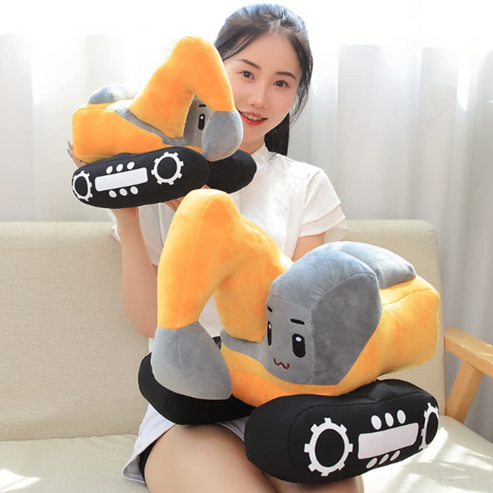 Yudong Excavator Plush Toy,10'' Soft Excavator Stuffed Construction Toy,For Children'S Birthday, Christmas, Party Gifts(Yellow)