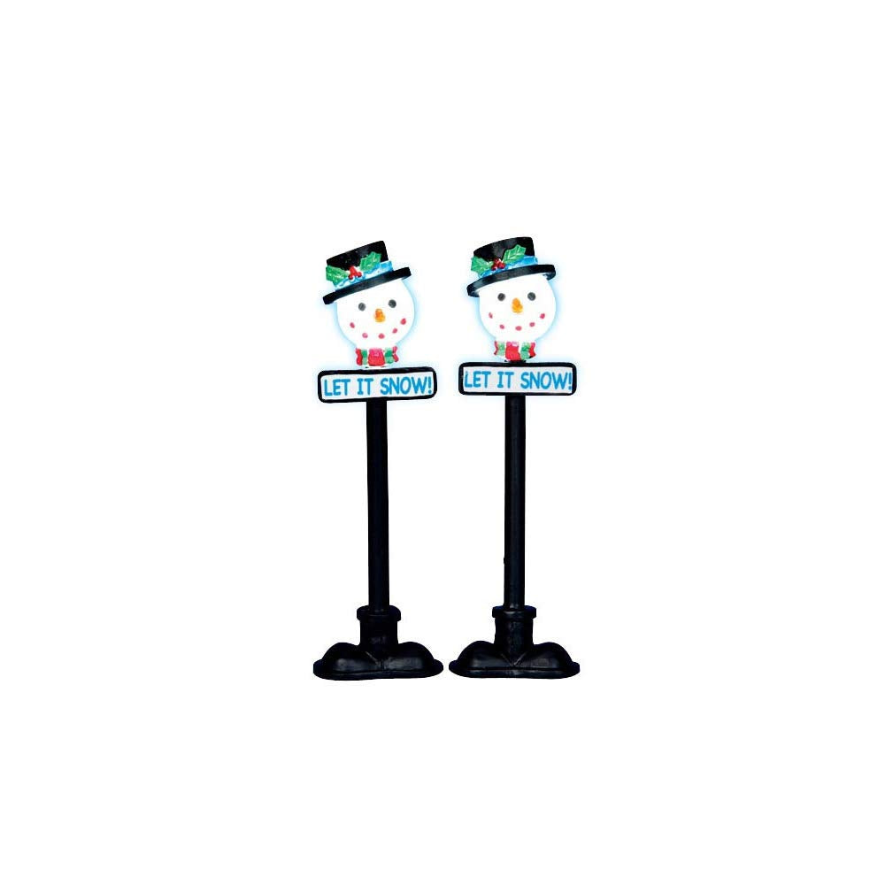 Lemax Spooky Town Snowman Street Lamp, Set Of 2 #34640
