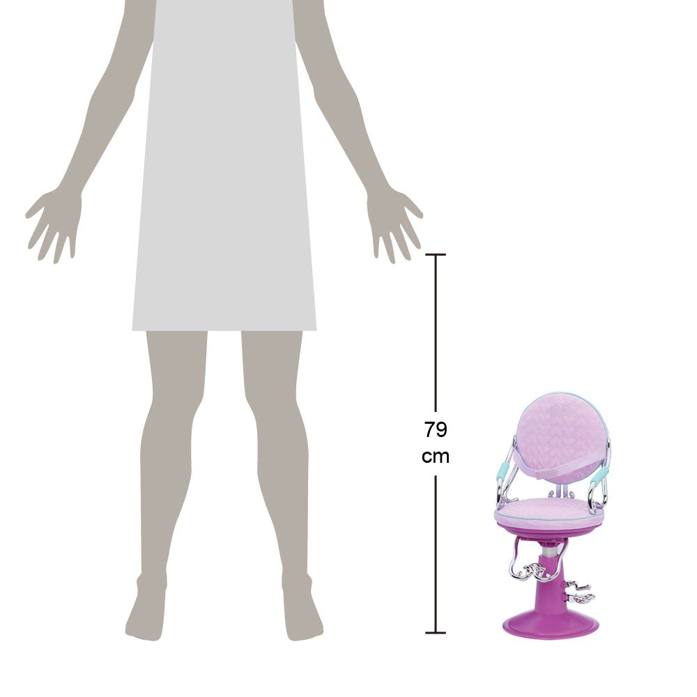 Our Generation Purple Salon Chair With Hearts Salon Chair, For 18' Doll,36 Months To 120 Months