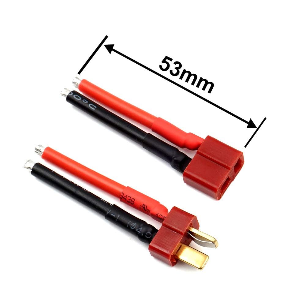 5 Pairs T Plug Connector Female and Male Deans with 14AWG Silicon Wire for RC Lipo Battery Cable Drone