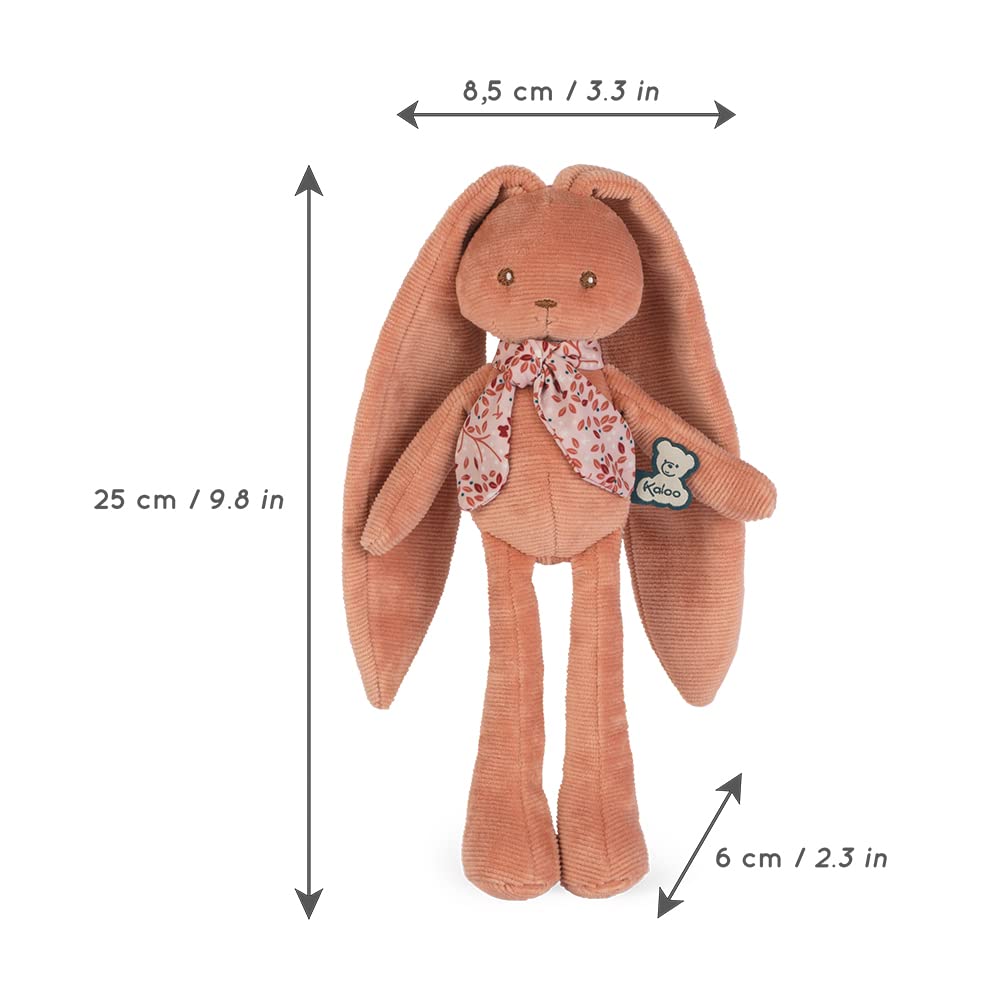 Kaloo Lapinoo My First Friend Corduroy Rabbit - Machine Washable - 10 Tall In Gift Box - Terracotta Ages 0+ - K969941