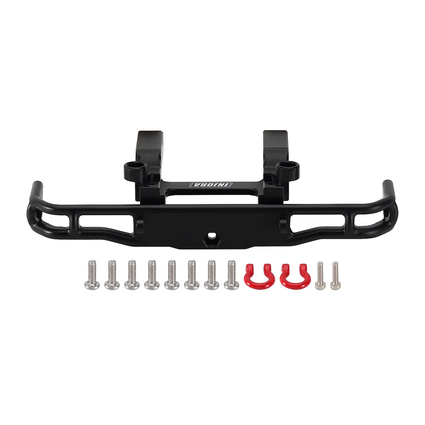 INJORA CNC Aluminum Front and Rear Bumper for 1/18 RC Crawler FMS FCX18 LC80 Upgrade