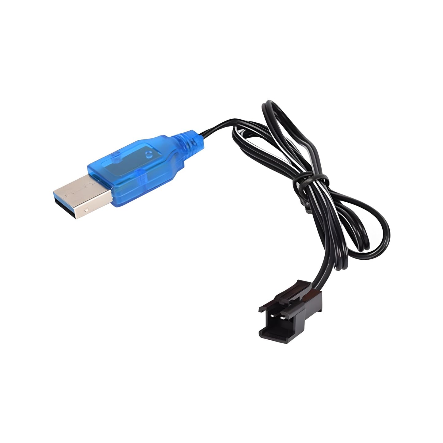 2 Pack 3.7V Lipo Battery USB Charger Cable SM-2P Port Cable for 3.7V RC Boat Car Truck Toy Rechargeable Li-Po Battery Charger