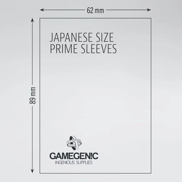 Prime Japanese Size Card Sleeves | 60 Pack of 62 mm by 89 mm Card Sleeves | enhanced Quality Card Game Holder | Use with TCG and LCG Games | Blue Color | Made by Gamegenic