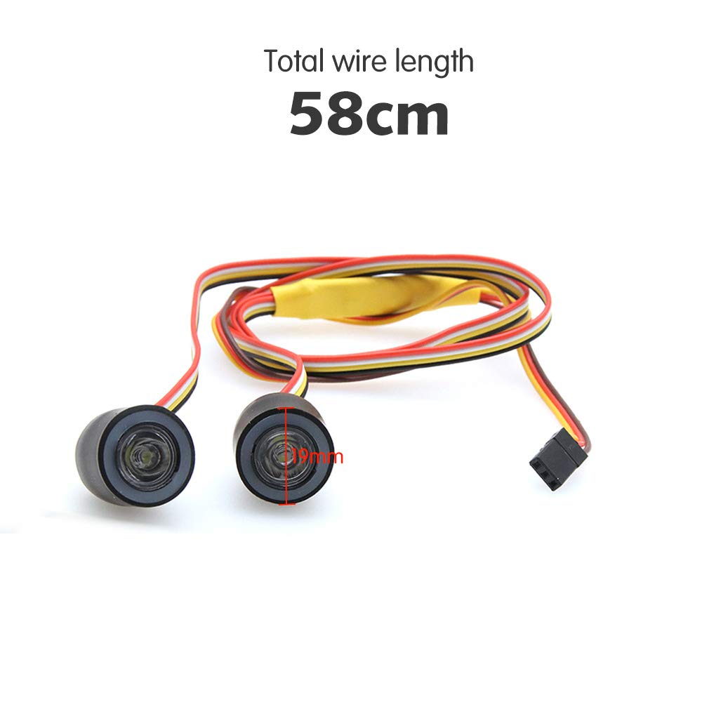 GLOBACT OGRC RC LED Light Kit Headlights Angel Eyes with 12 Modes for Traxxas TRX-4 Axial SCX10 RC4WD 1/10 RC Rock Crawler Car A