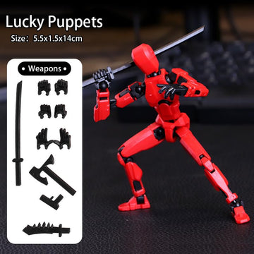Feetcant Titan 13 Action Figure 2024 New Lucky Robot 13 Action Figures 3D Printed Action Figures for Boys Dummy Robot 13 Action Toy Movable Joints Action Figure (Red-1pc)