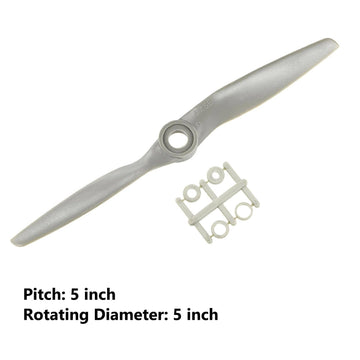 Top-Vigor 2Pcs Cw Rc Propellers 5050 5 X 5 Inch 2-Vane Rc Vehicle Propellers Replacement For Rc Airplane With Adapter Rings Nylo