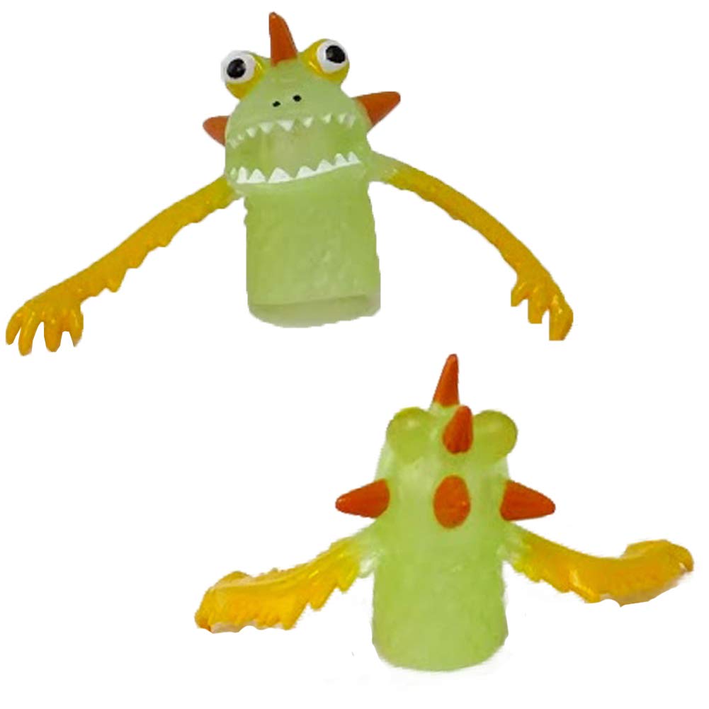 Set Of 8 Glow In The Dark Monster Finger Puppet