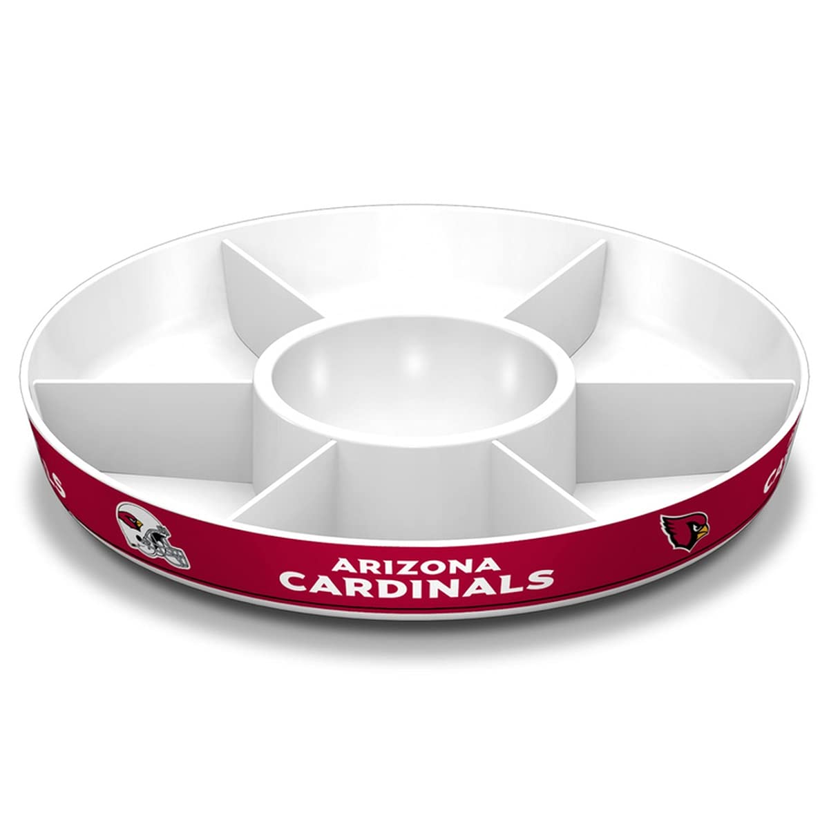 Fremont Die Nfl Arizona Cardinals Party Platter, 14.5'' Diameter, 14.5'' Diameter, White/Team Colors